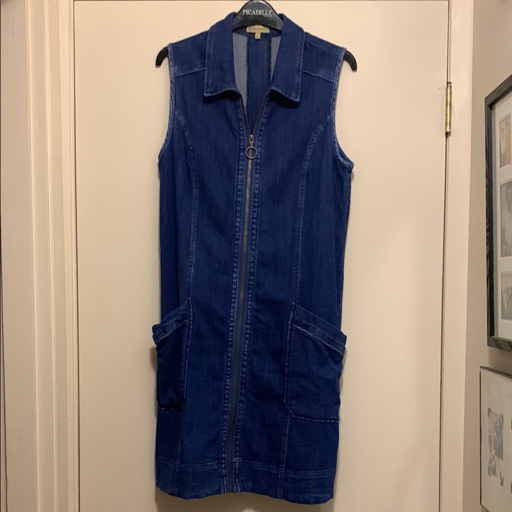 Blue Denim Sleeveless Dress